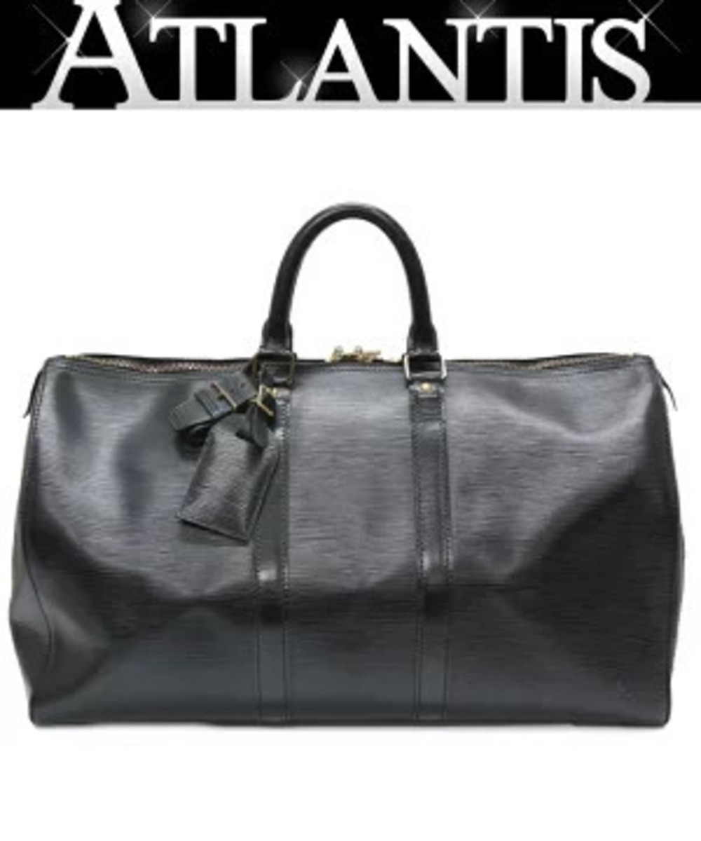 Louis Vuitton Keepall Boston Bag Epi Leather Black